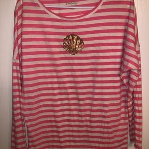 Lilly Pulitzer striped Tina top with gold seashell